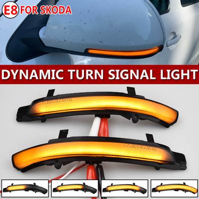 2 Pieces For Skoda Octavia MK2 2009-2013 SUPERB B6 2008-2014 Dynamic LED Turn Signal Light Rearview Mirror Indicator Blinker
