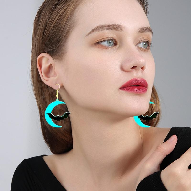 Moon Witch Bat Earring Silicone Mold Suitable for Epoxy Resin Diy Craft Backpack Pendant Ornament Jewelry Making