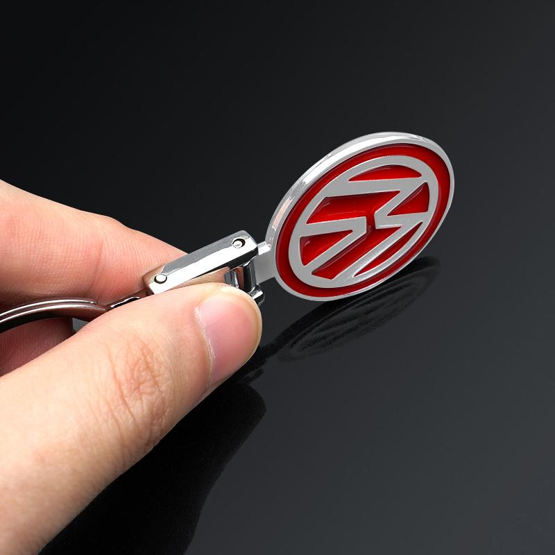 Valve Stems Caps 3D Metal/Leather Car Logo Key Chain Keyring Auto Interiors Accessorie For Volkswagen VW Rline Passat Polo Arteo LB0