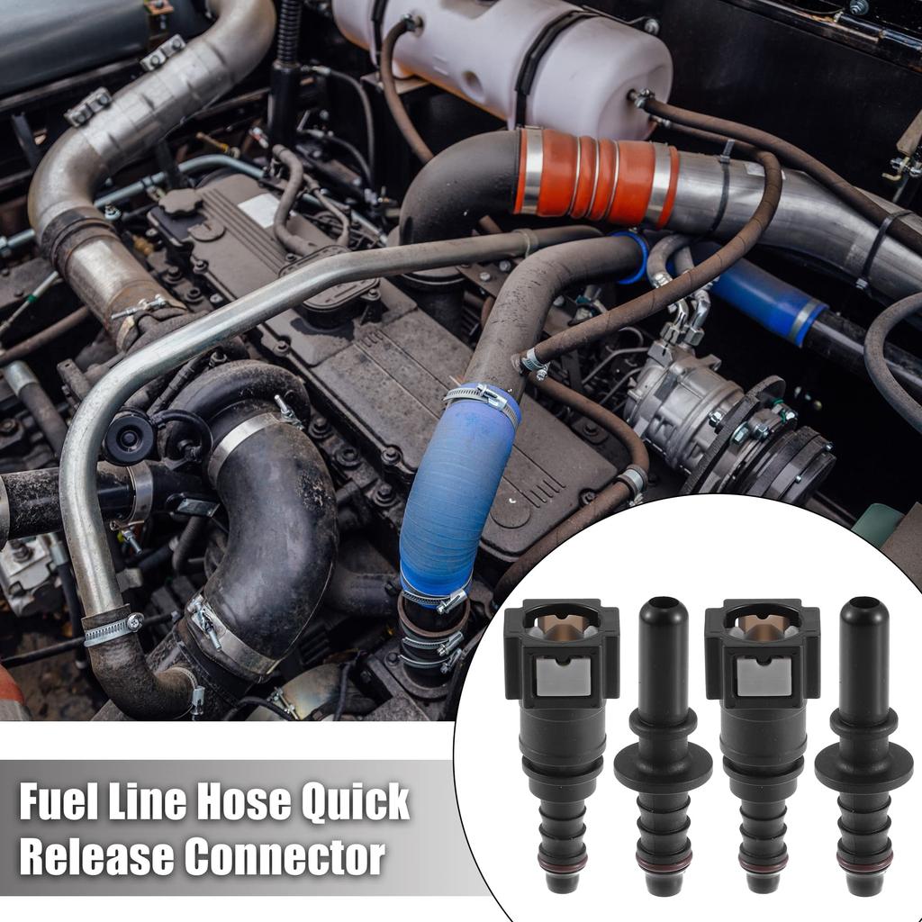 uxcell Car Fuel Line Hose Quick Release Connector Disconnect Hose Nylon 7.89mm SAE-8mm Straight Set of 2