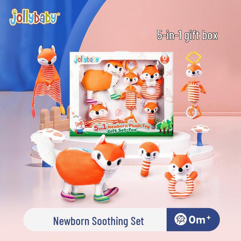 

Jollybaby Newborn Soothing Gift Set: Towel, Rattle, Ornament & Cloth Book