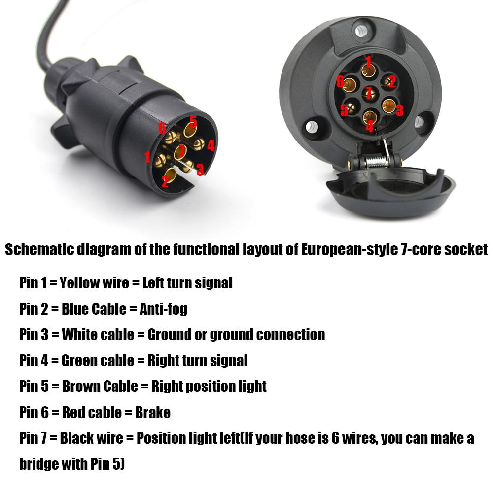 1 Set 12V EN 7-Pin Connector 10M Cable LED Trailer Tail Lights Brake Stop Light License Plate Lamp for Towing Trailers Trucks