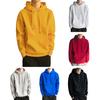 Front Pocket Drawstring Long Sleeve Pullover Hoodie Autumn Winter Solid Color Fleece Lining Hooded Sweatshirt Streetwear