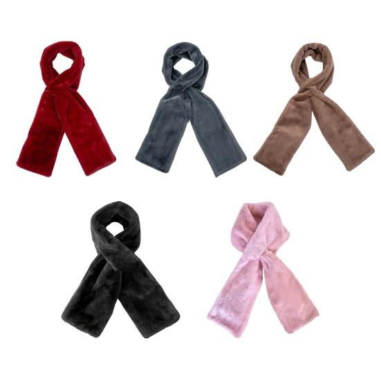 Cachecol com Zíper Invisível Cor Sólida Macio Confortável Quente Unissex Cachecol de Inverno Bolsos para Carteiras Celulares Cachecol de Passar com Pelo Sintético