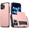 Carteira Push Pull Slot para Cartão Capa de Telefone de Cor Sólida Luxuosa Para iPhone 16 Pro Max E 14 11 12 13 15 Pro Max Mini Bumper Capa Traseira