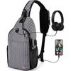 Geantă mică Lumesner® cu încărcare USB pentru băieți și fete Geantă de piept pentru alergare și ciclism Geantă sport casual cu orificiu pentru cablu pentru căști