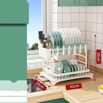 ZISIZ Double-Layer Kitchen Dish Drying Rack