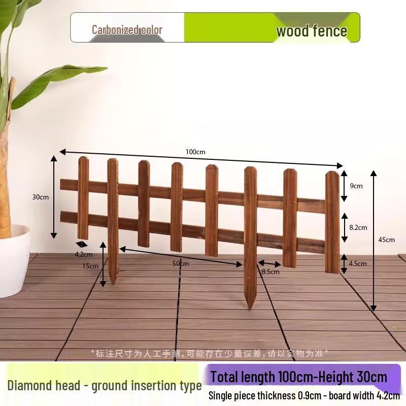

Carbonized Solid Wood Garden Fence Panel