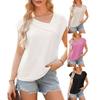 2026 Summer Oblique Neck Fashion Casual Short Sleeve Breathable Simple T-Shirt Women