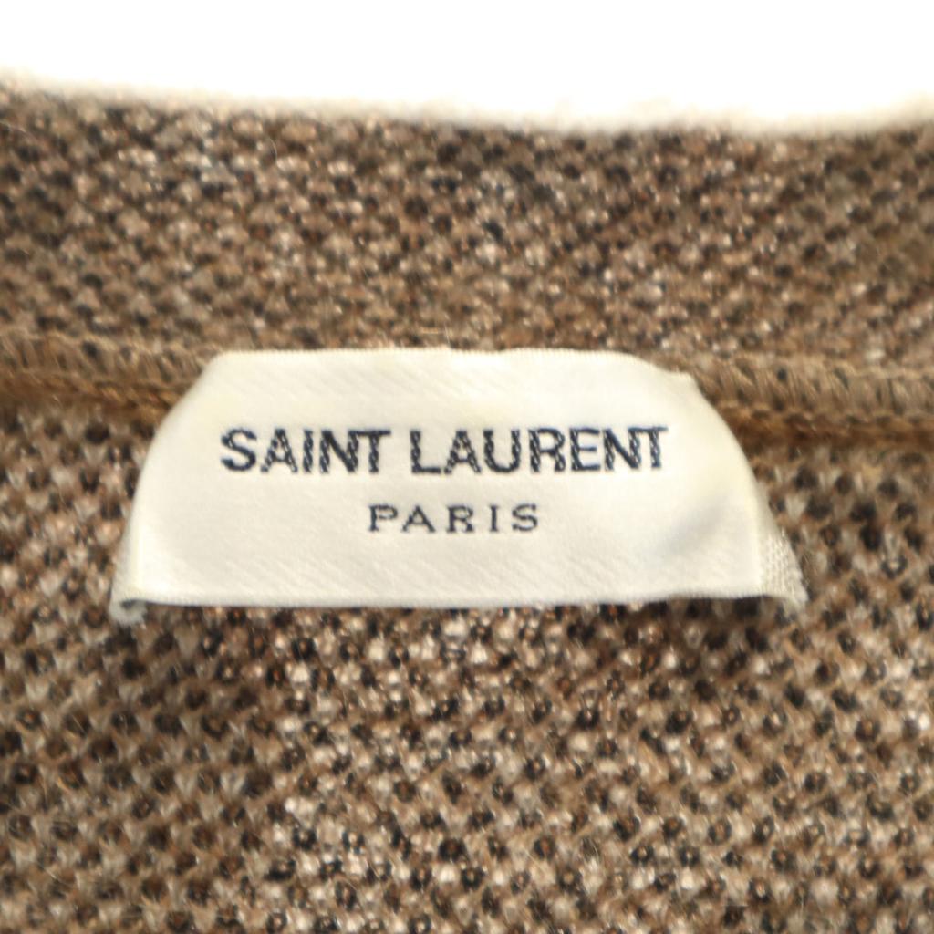 SAINT LAURENT Italian mohair blend Leopard Pattern Long sleeve sweater Women Used