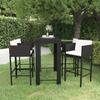 VidaXL 5-Piece Garden Bar Set with Cushions Outdoor Furniture Patio Table and Chairs Garden Lounge Terrace 3094784