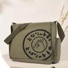 Women/Man Canvas Messenger Bag Vintage Cartoon Large Capacity Shoulder Bag Leisure Student Multifunctional Backpack Outdoor Tote Bag