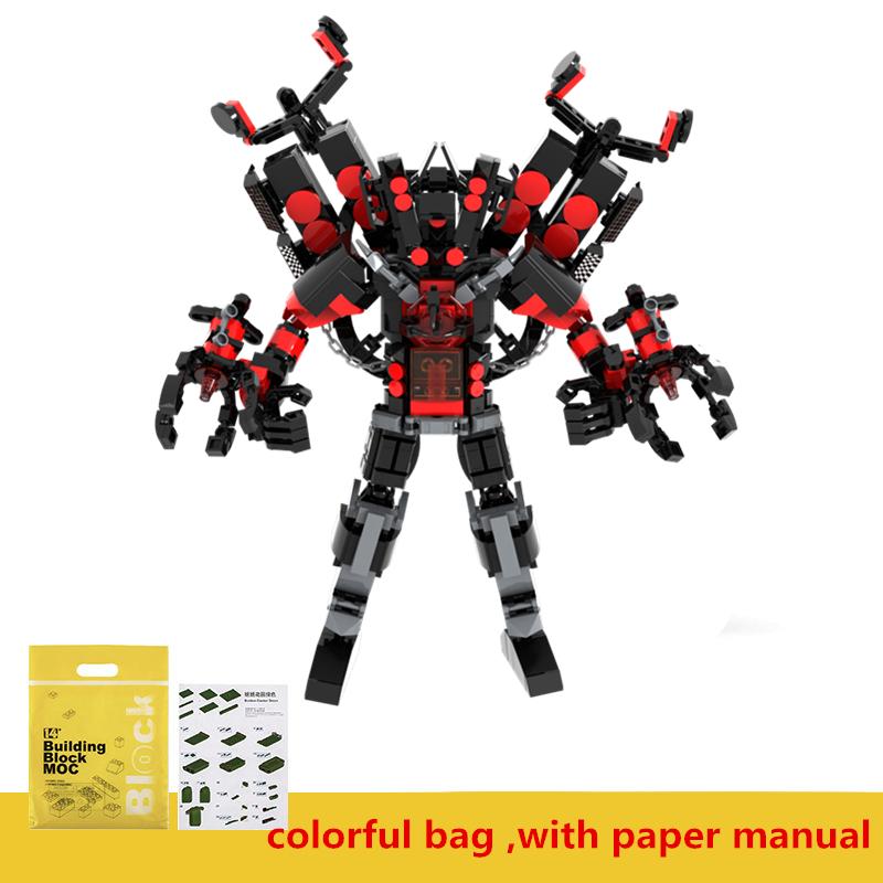 619 Stück/Set Skibidi Toilet Man Bausteine Verbesserte Version von Titan Speaker King DIY Steine Spielzeug für Kinder Weihnachtsgeschenke