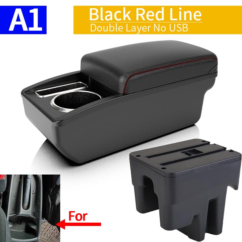 For Toyota Avanza Armrest For TOYOTA AVANZA 2016 Car Armrest box Interior special Retrofit parts Accessories Center Storage box A1 Black red NO USB