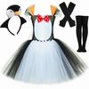 Costume da Pinguino Ragazze Halloween Carnevale Festa Esibizione sul Palco Vestito Tutù Ragazze Vestito Travestimento Animale Fantasia Abbigliamento Carino