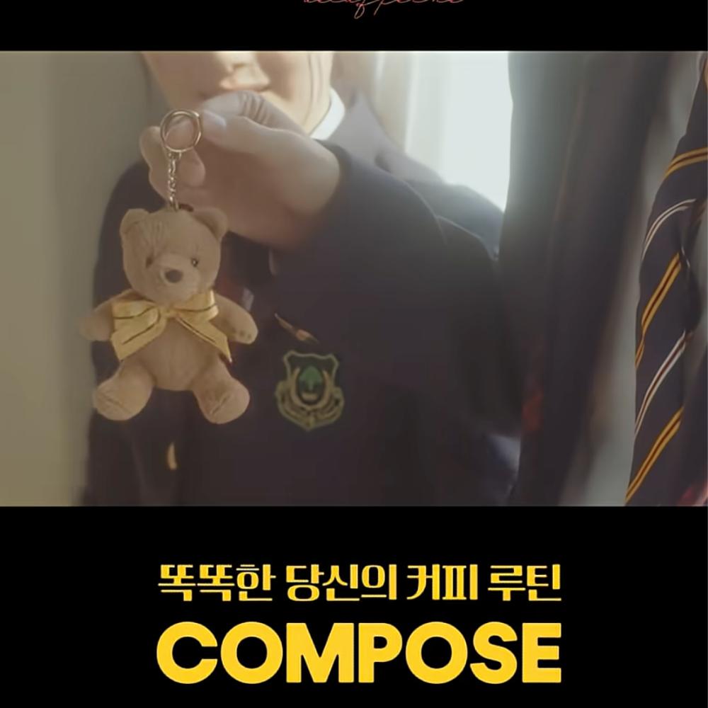 BTS V Kim Taehyung Klíčenka s medvídkem Compose Coffee Limitovaná