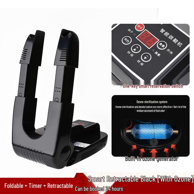 Smart Folding Shoe Dryer with UV Ozone Disinfection and Timer Function