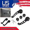 Black Window Door Winder Glass Handles Cranks Billet CNC Aluminum Manual Car Kit