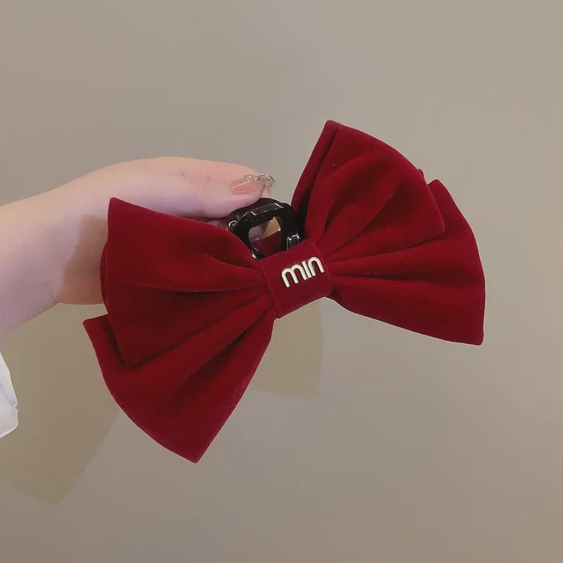 High-End Seersucker Large Bow Hair Clip