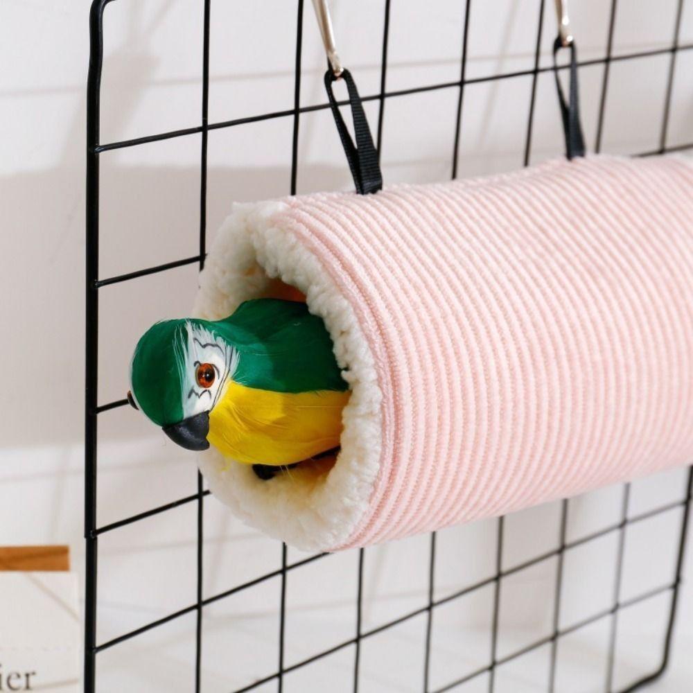 Cute Guinea Pig Tunnel Striped Print Thickened Warm Bird House Lining Warm Nest Pet Hamster Bed Hamster Accessories