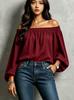 European and American new models, lanterns, long sleeves, off-the-shoulder and thin, versatile commuter pullover for women