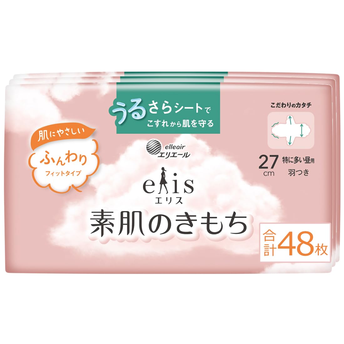 

Eris Bare Skin Feeling with Wings 27cm for daytime 48 pieces (especially use) [Bulk Purchase]