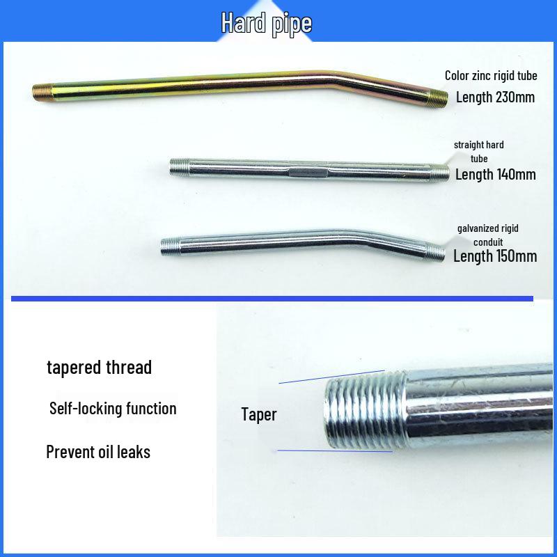 Comprehensive Grease Gun Accessory Kit with Nozzle, Manual, High-Pressure Pneumatic/Electric Tubes, Flexible Hose, Tip, Lock Pliers, and Flat Nozzle