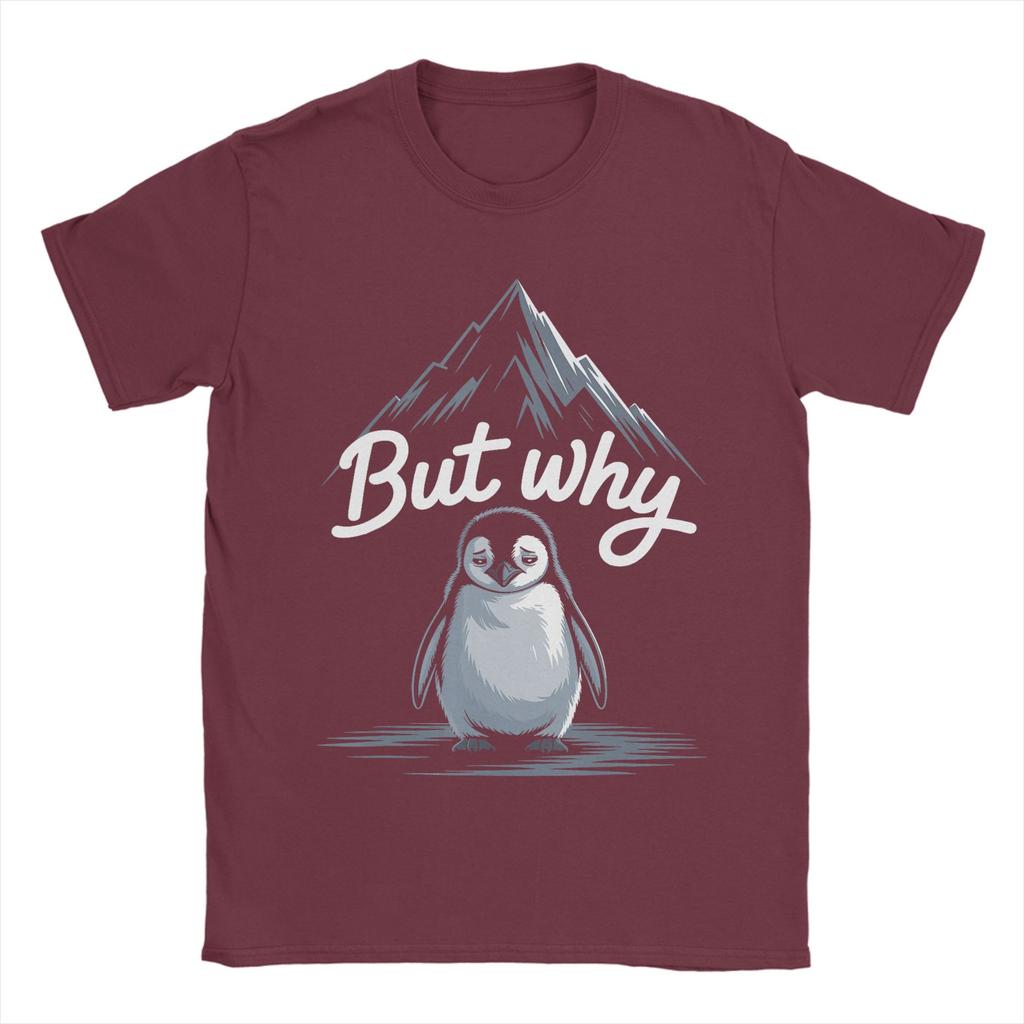 Trendy Nihilist Penguin ButWhy Mountain LonelyPenguin Cotton T Shirt For Couple Summer Vintage T Shirts Breathable Tees