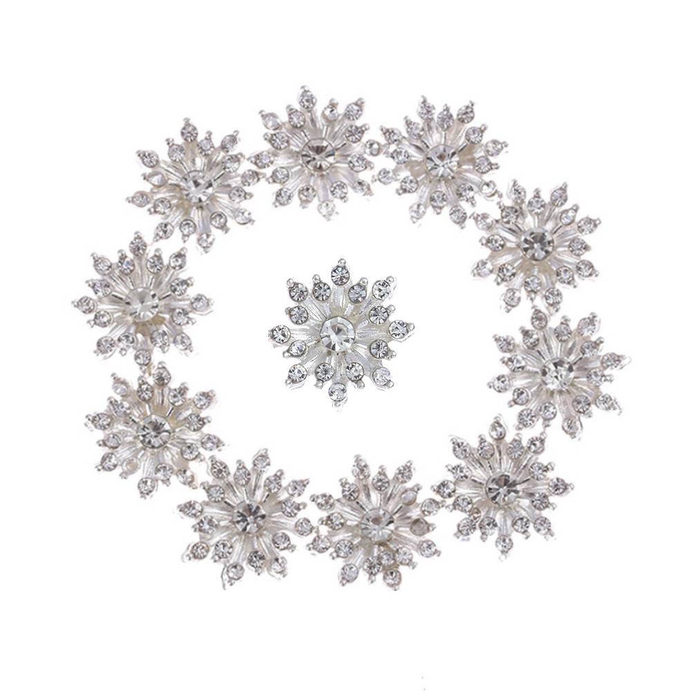 10PCS Sparkling Rhinestone Buttons Vintage Buttons For Apparel Sewing Pearl Hairpin Decoration DIY Jewelry Crafts Flower Buttons