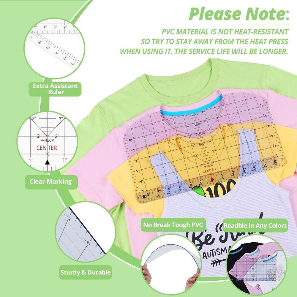Acrylic T-shirt Measurement Tool All-in-ONE T-shirt Calibration Tool Ruler  Heat Press