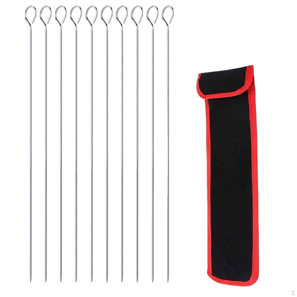 10 Pieces Spiral Grill Skewers Rust Resistant Stainless Steel Easy to Clean