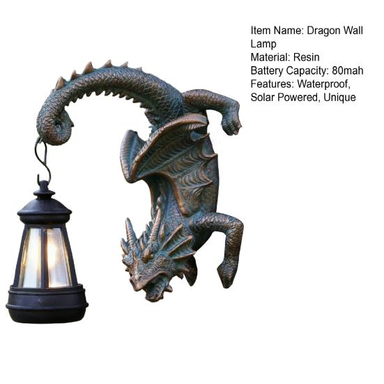 Dragon Tree Hugger Solar Lantern Resin Fantasy Dragon Garden Statue for Gothic Tree Wall Fence Decor Gifts for Women Mom Grandma