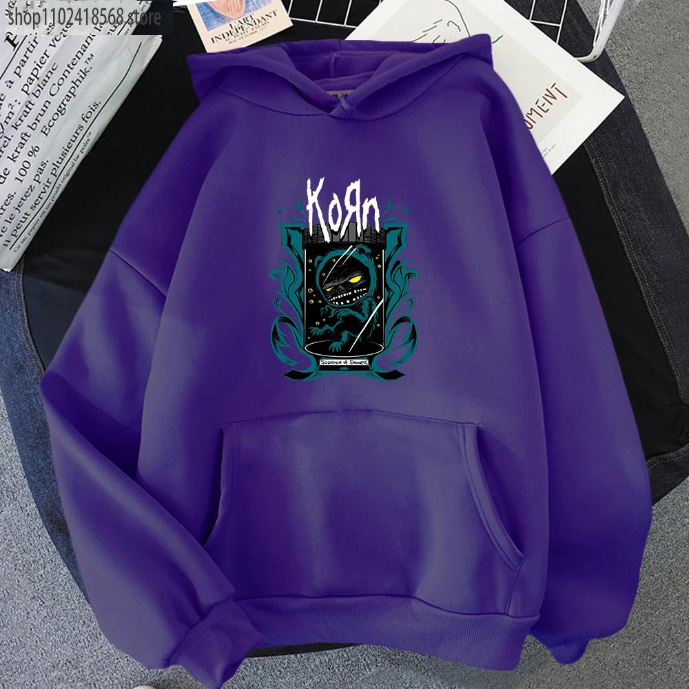 

Korn Band Hoodie Cute Winter Women Sweatwear Long-sleeved Couple Soft Aesthetic Men Clothing Print Graphic Hoodies Fit 3XL