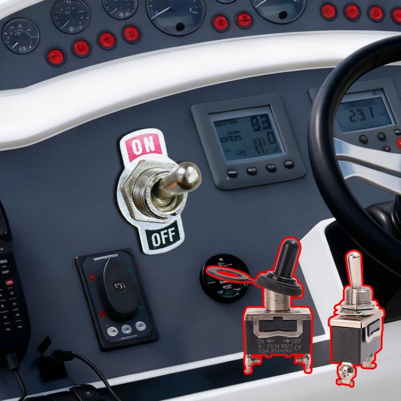 Heavy Duty Car Boat Rocker Toggle Switch 15A 250V 2Pin SPST ON/OFF Rocker Switches with Waterproof Boot Spst Rocker Switch Switches4