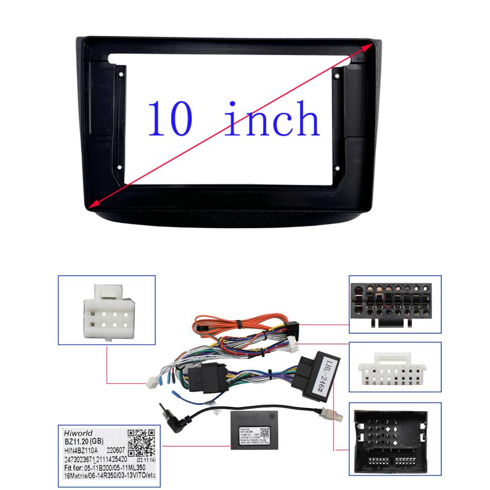 9/10 Inch Car Radio For Mercedes-Benz Vito 2 W639 Mercedes-Benz Viano 2 W639 2003-2015 PC Plastic Fascia Dashboard Plane Frame