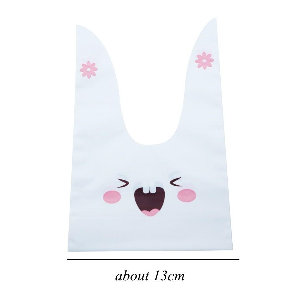 10/50pcs/lot Cute Rabbit Ear Bags Cookie Plastic Bags&Candy Gift Bags For Biscuits Snack Baking Package And Event Party Supplies