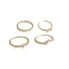 South Korea Dongdaemun Geometric Four-piece Ring Women's Cold Wind Temperament Slightly Inlaid Zircon Index Finger Ring Jewelry