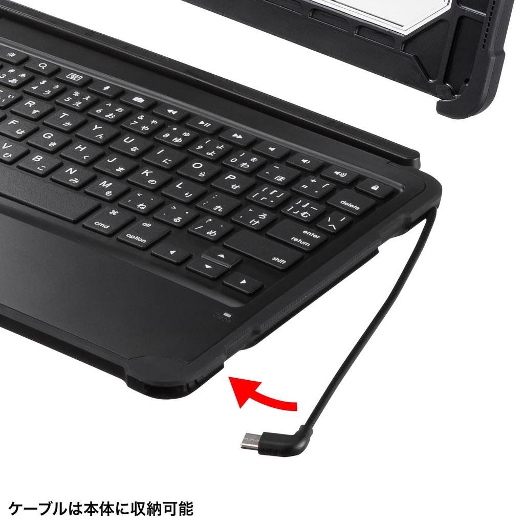 Sanwa Supply iPad 10th Generation Keyboard with Case Type C Cable Connection SKB-IP6BK