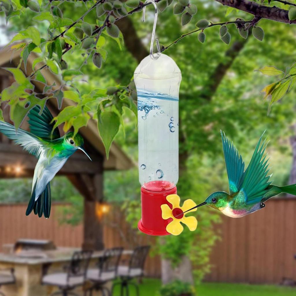 4 Piece Ant And Bee Proof Mini Hummingbird Feeding Hummingbird Feeders For Outdoors Transparent Station With Stainless Hooks