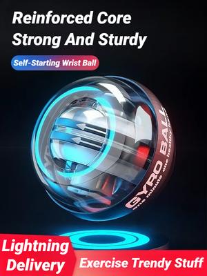 Self-Starting Multi-Functional Forearm Exerciser Power Ball Wrist Booster Trainer Hand Strength Grip Light-Up Strengthener