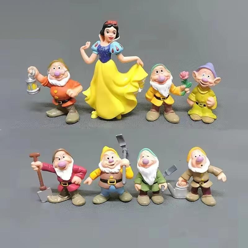 8Pcs/Set Q Vesion Princess Snow White And The Seven Dwarfs Figure Toy Model Dolls Gift For Children Hot Fashion Decor