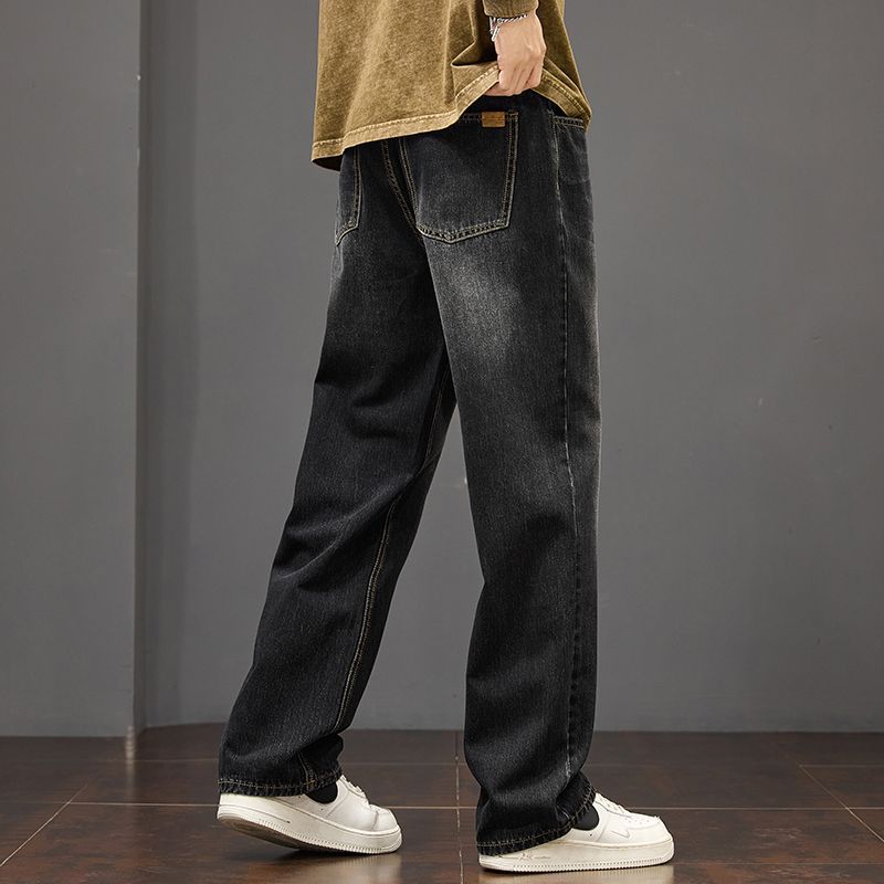 American Retro Straight Jeans Men's Autumn New Loose Wide-leg Trousers Casual Men's Trousers
