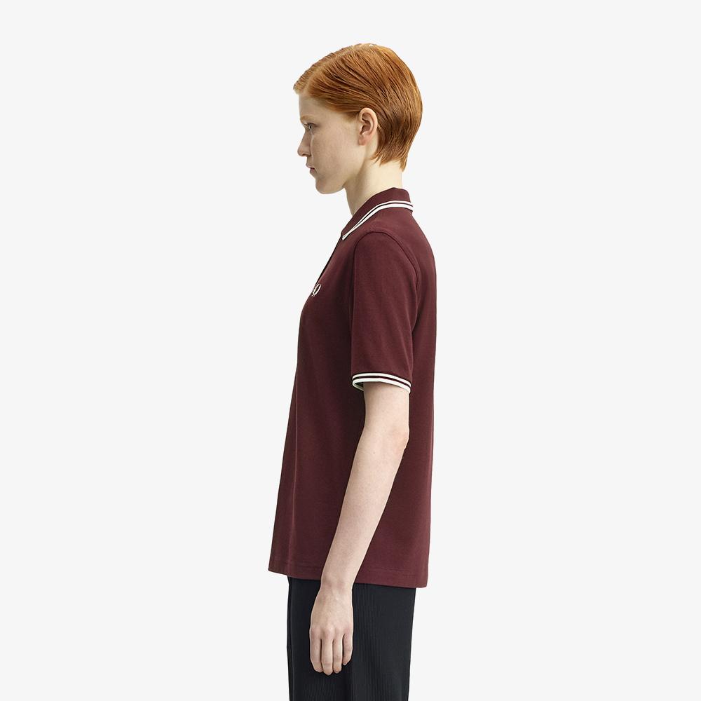 FRED PERRY [G3600] Twin Tip Fred Perry Shirt - Oxblood/Ecru Afpf2613600-597