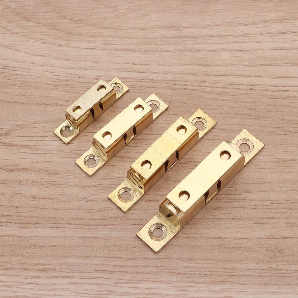 1Pcs Closet Tension Latch Bead Lock Brass Copper Double Spring Steel Ball Door Bumper 40/50/60/70mm Damper Buffer Door Catch