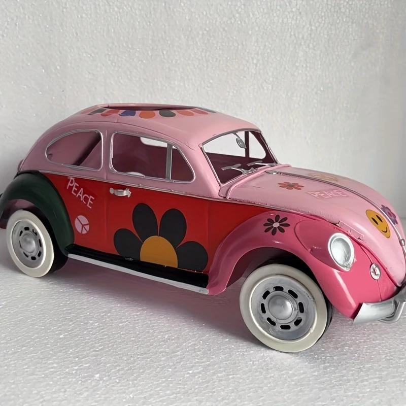 1pc LDQ Retro Bus Tissue Holder, Polished Iron, Creative American Decorative, Tabletop, for Living Room, Car Decoratio