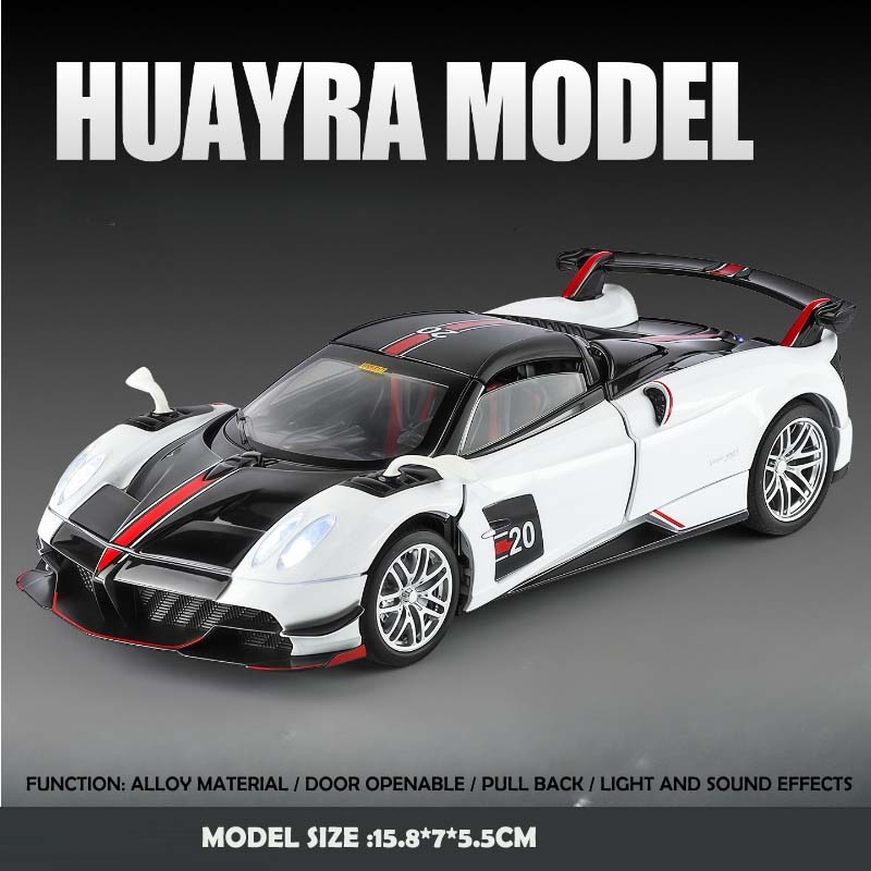 Simulation 1/32 Pagani Huayra BC Alloy Car Model with Light and Sound Collection Miniature Voiture Toy Vehicle Gift Children Boy