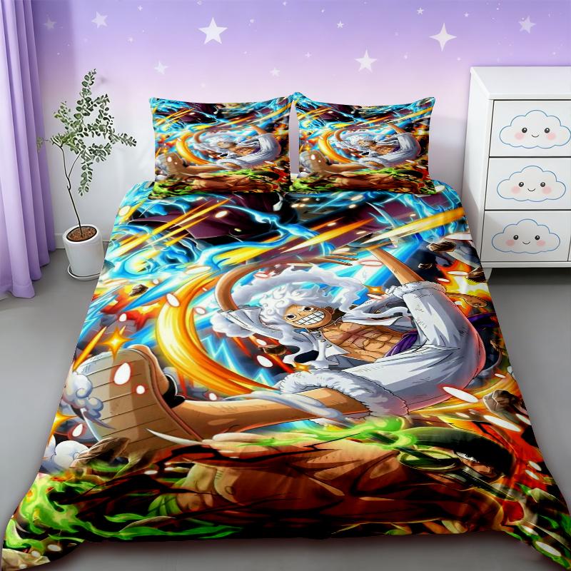

3pcs One Piece Duvet Cover Set Luffy Sauron Anime Bedding Set Quilt Cover with 2 Pillocase Bedroom Decor Teens Best Gifts 135x200cm