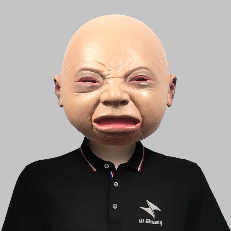 

Детская маска на голову из латекса с очаровательным выражением лица для костюмированных вечеринок и празднований на Хэллоуин Crying （Child）