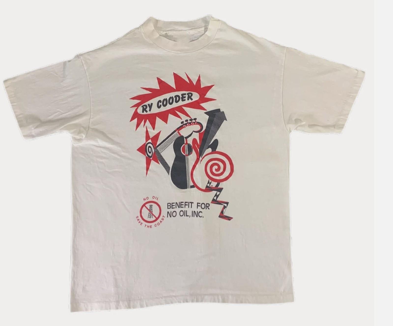 Ry Cooder Benefit For No Oil Inc TShirt White Classic Unisex S-5XL M