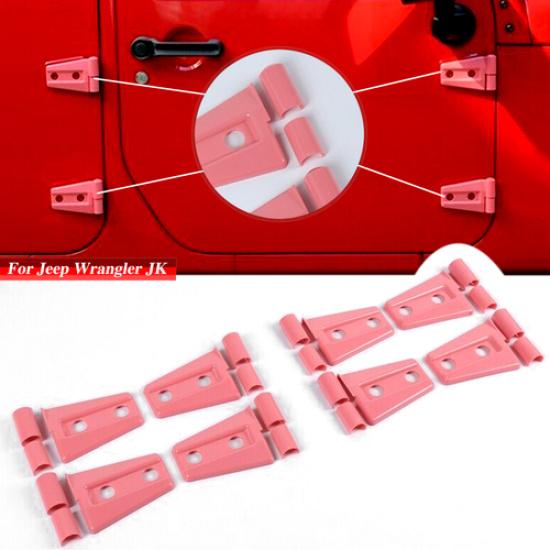 Накладки на петли дверей автомобиля Защитная накладка для Jeep Wrangler JK JKU 2007-18 Розовые